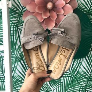 Sam Edelman Gray Mule Tassel Flats
